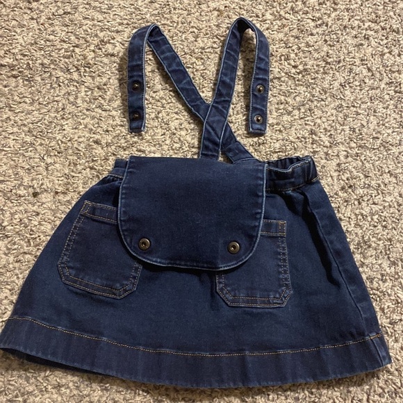 Hanna Andersson toddler denim overall dress | size 18-24m - Picture 4 of 5